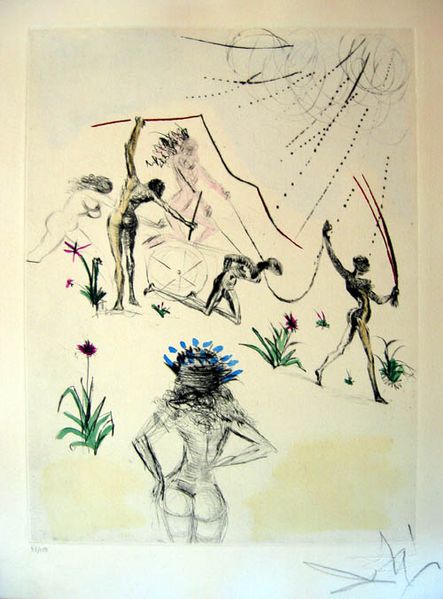 Salvador Dali - Venus in Furs - Les Negresses (The Negresses) - 1969 Etching